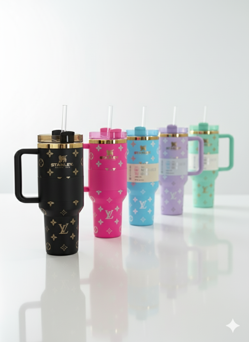 40oz Luxury-Inspired Quencher Tumbler – Matte Black